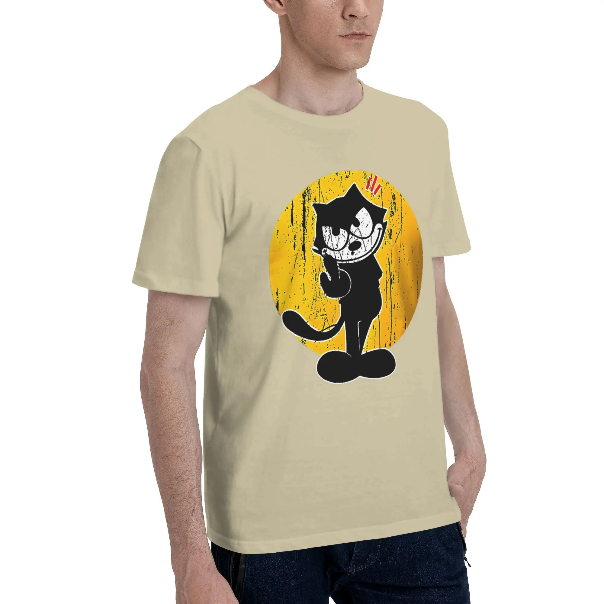 Mens Womens Felixs The cat T Shirt 100% Cotton Graphic Printed T-Shirt  Clothing Outfits
