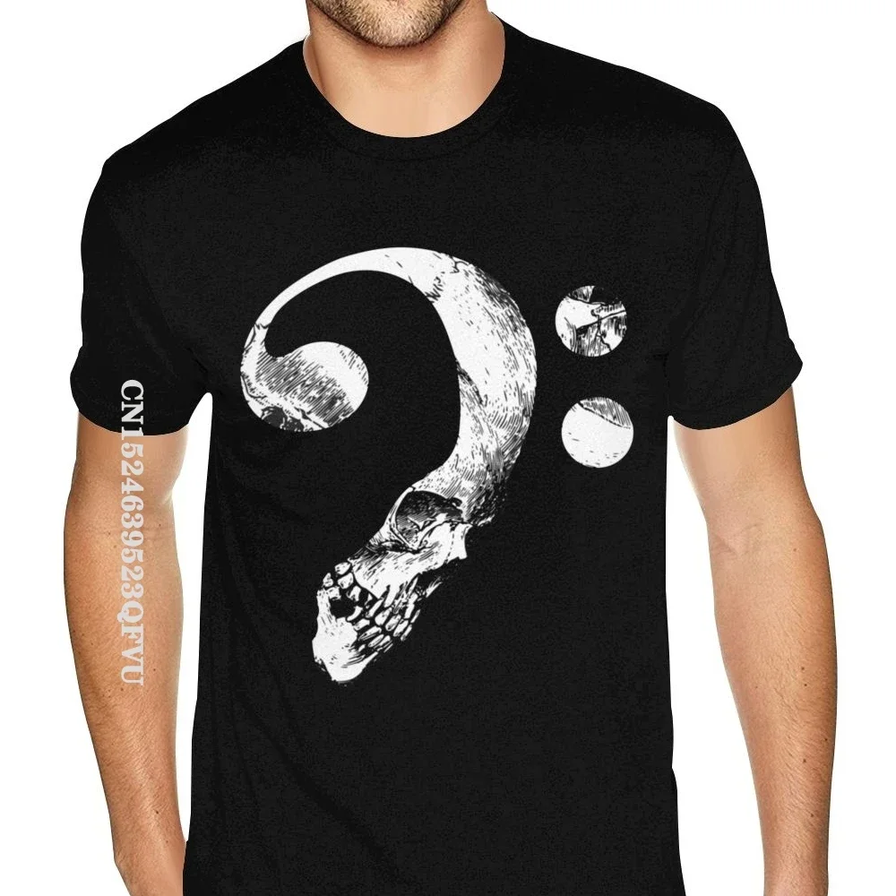 Bass Clef Skull Music Notes Cotton Plus Size For Men Corlorful Custom Oversized Anime Tshirt Men Tees England Style