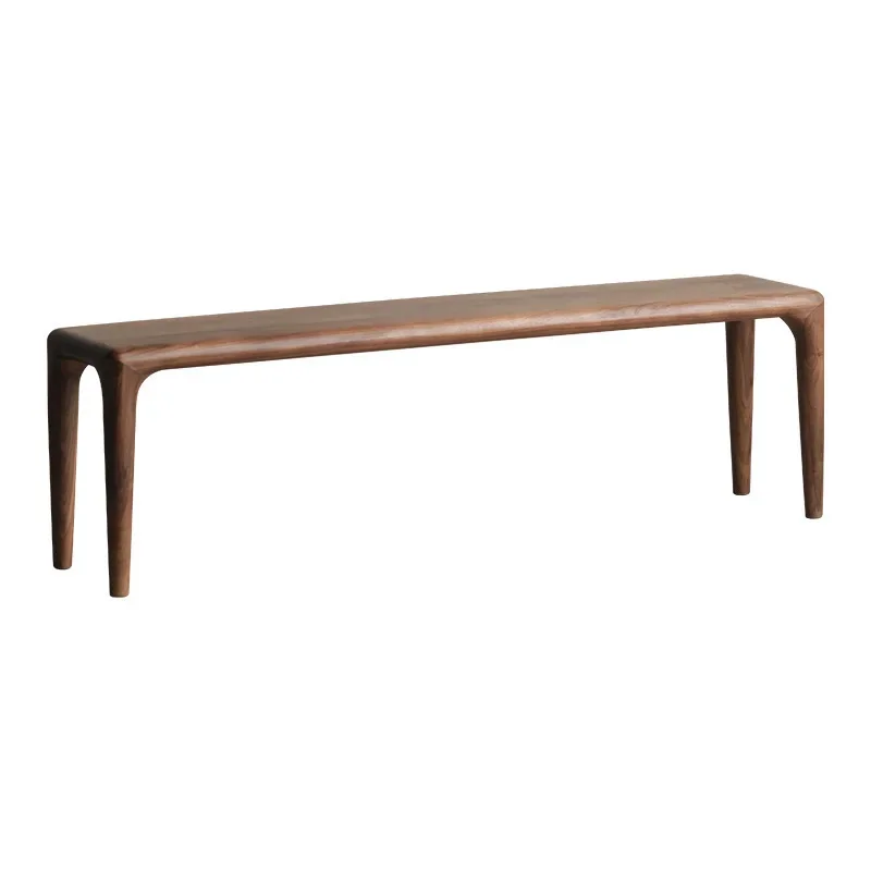 

Nordic all solid wood black walnut bench, modern simple Japanese log cherry wood home bench change shoes