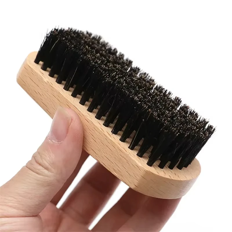 Spazzola per barba con setole di cinghiale in legno di faggio Pettine per capelli Accessori per barba Pettini per uomo Cura della baffi Rimozione della rasatura Bellezza Salute