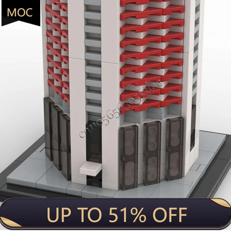 1225 PCS MOC Creative City Street View Modular Skyscraper Model Architecture Building Block Diy Kids Assembly Bricks Toys Gifts