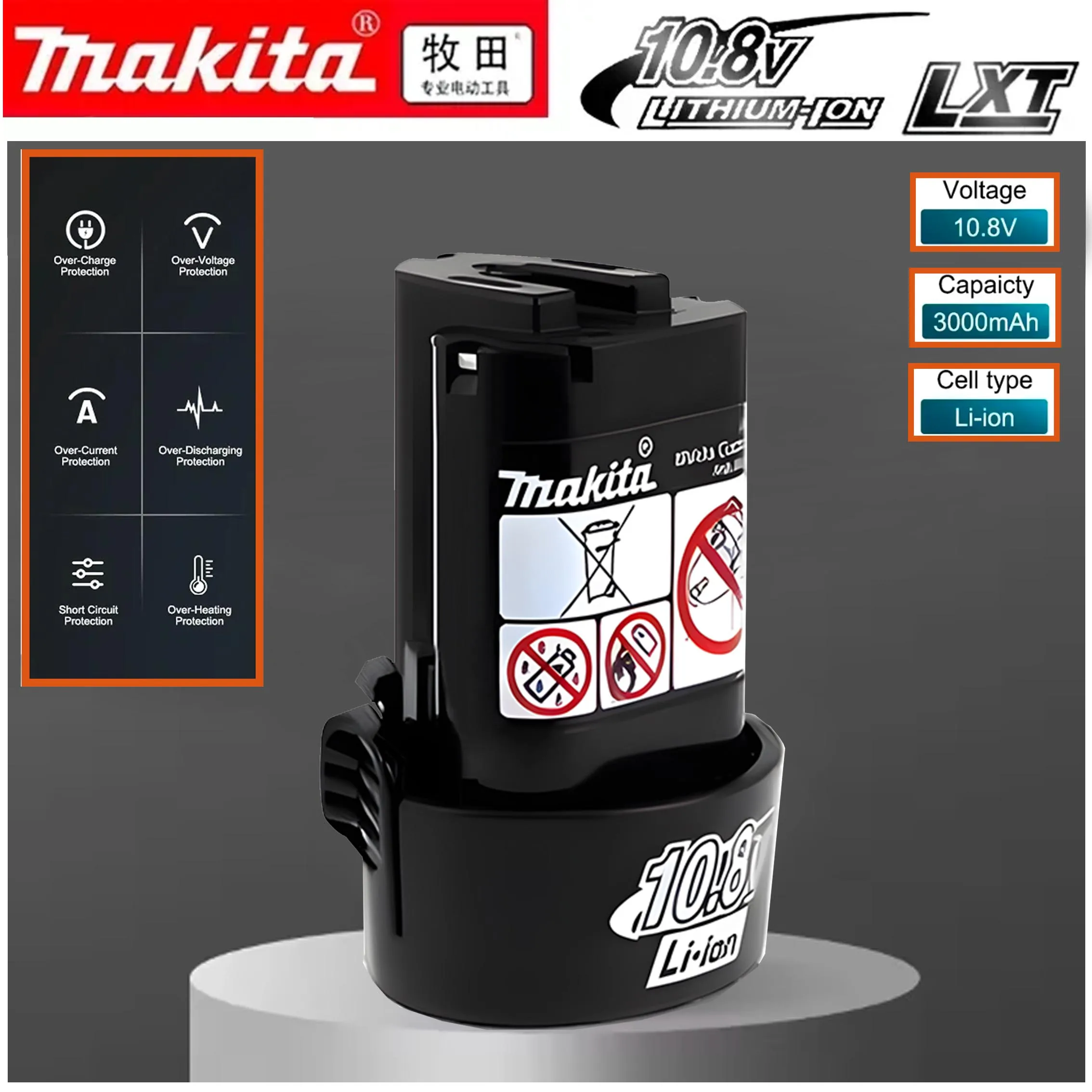Аккумулятор Makita 10,8 В, 3,0 Ач/2,0 Ач, оригинальная аккумуляторная батарея для электроинструмента Makita 10,8 В BL1013 BL1020 B BL1030