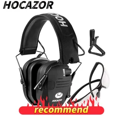 HOCAZOR Elektronische Schutz Anti-lärm Ohrenschützer Schießen Headset Jagd Kopfhörer Sound Verstärkung Sicherheit Gläser Set