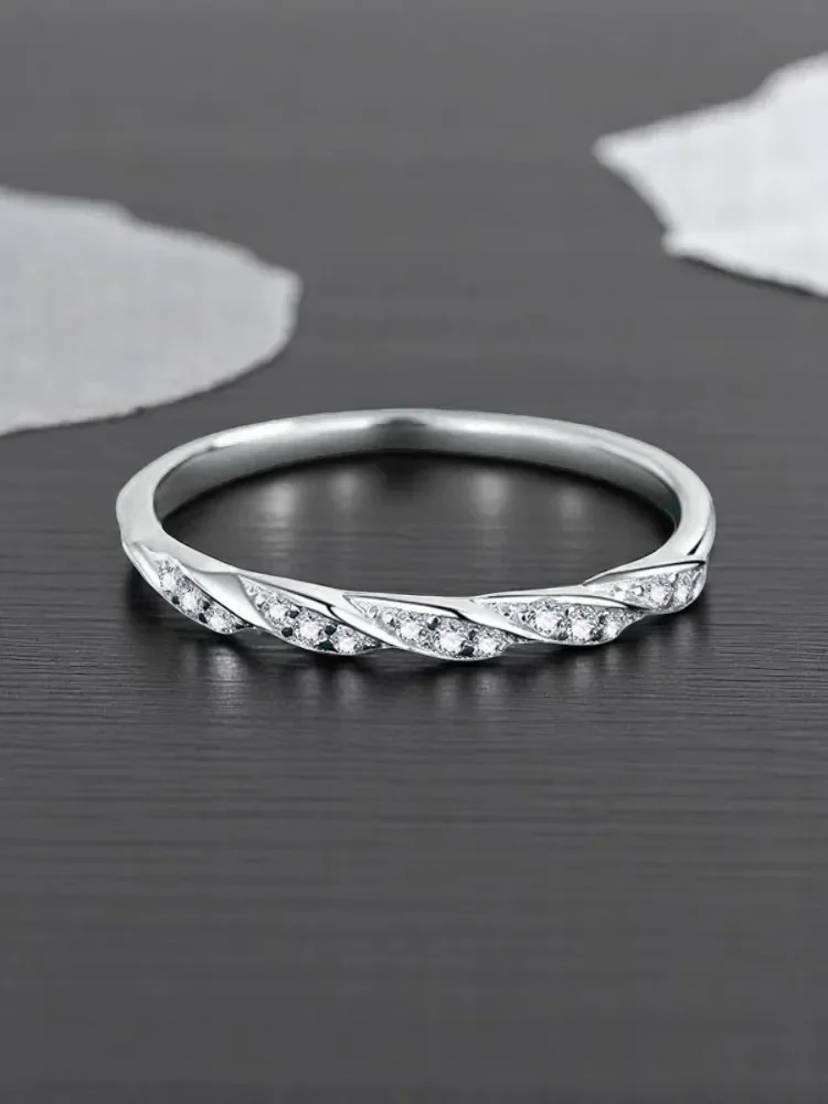 

Fashion 925 sterling silver rings moissanite VVS1 D-color simple ring daily versatile tail ring birthday gift for women fine jew