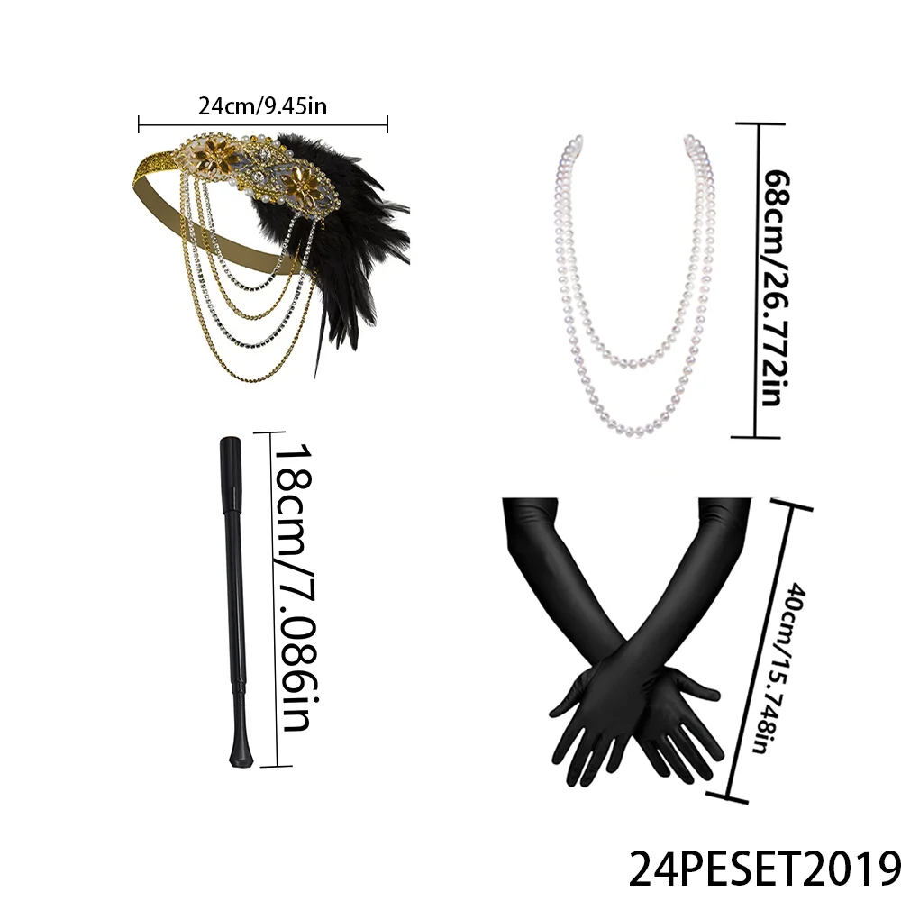 

PESENAR 1920s Great Gatsby Accessories Set for Women