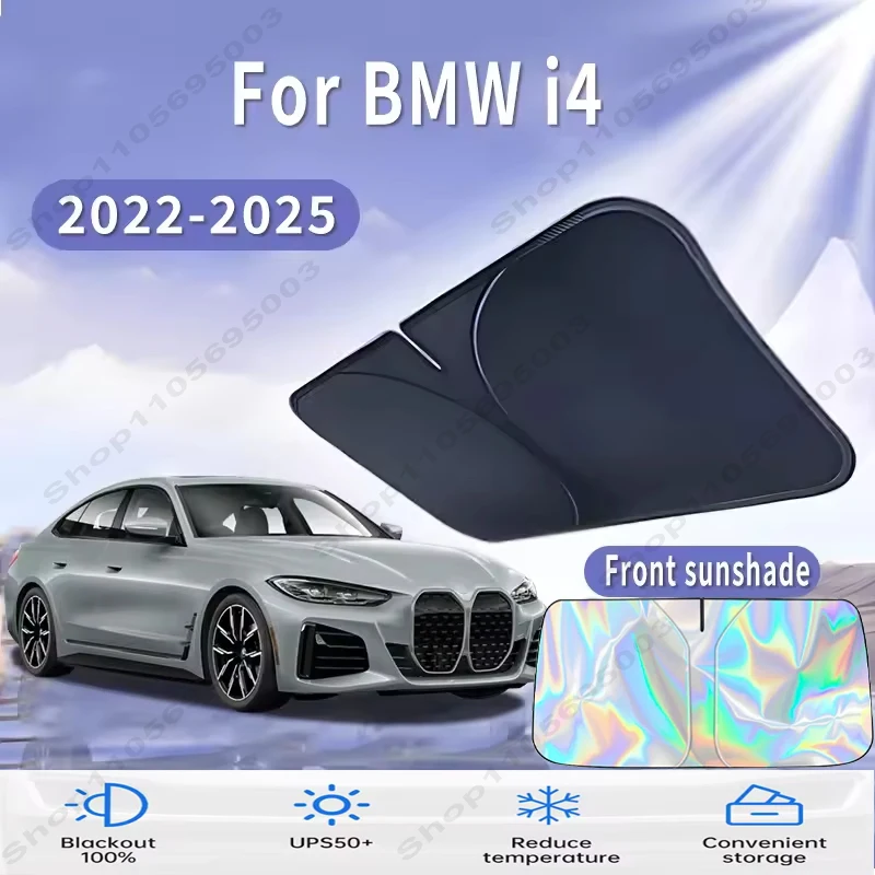 For BMW i4 2022~2025 Car Sun Viso Front Window Windshield Sunshade Heat Insulation Summer Sun UV Protection Auto Accessories