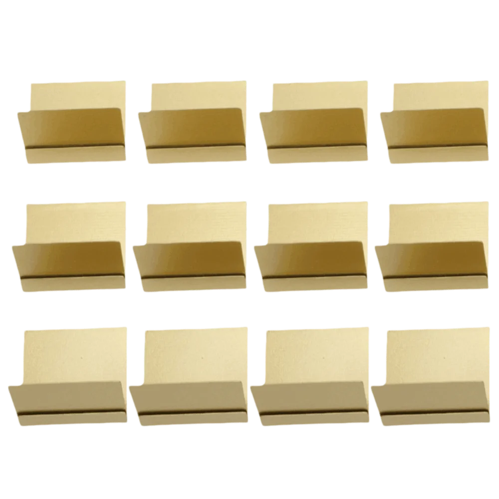 12 Pcs Stainless Steel Card Holder Stands L Shaped Gold Table Number Holders Place Card Stands Office