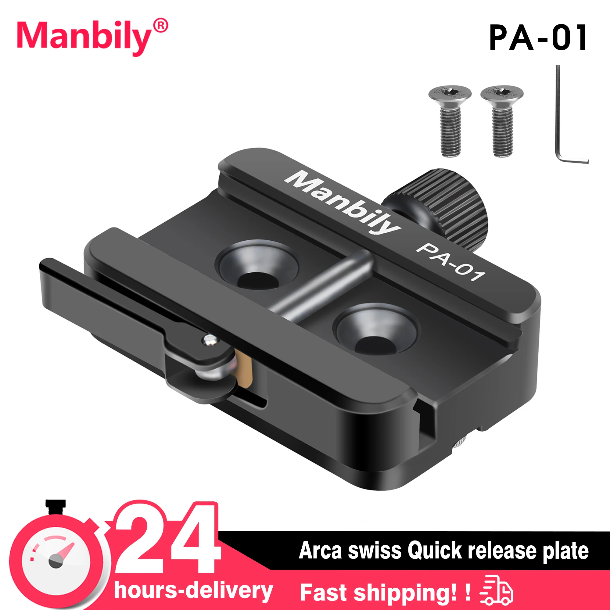 Adapter szybkozłączki Manbily Arca Swiss z mocowaniem Picatinny do statywu myśliwskiego, szyna dovetail, aluminiowa szyna 20mm