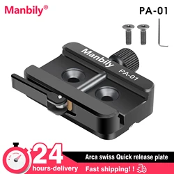 Manbily Picatinny Quick Release Plate Clamp Arca Swiss Adapter For Hunting Tripod Ball Head Tripod Dovetail Mount Aluminum