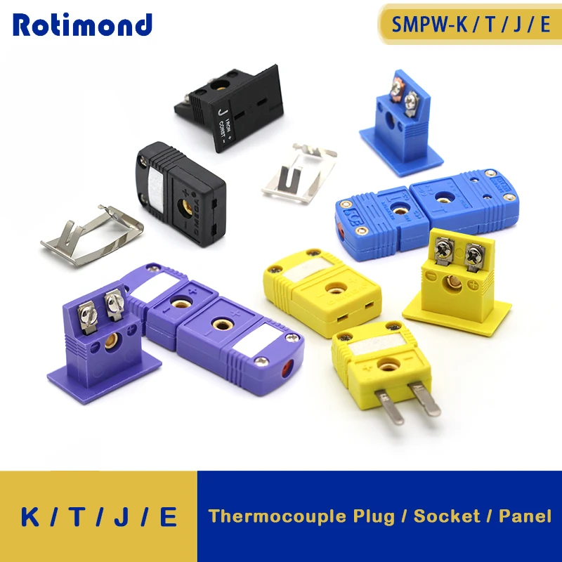 

Thermocouple Miniature Plug Socket Panel SMPW-K/J/T/E/-M/F MPJ-K/J/T/E-F High Temperature Resistance Compensation Wire Connector