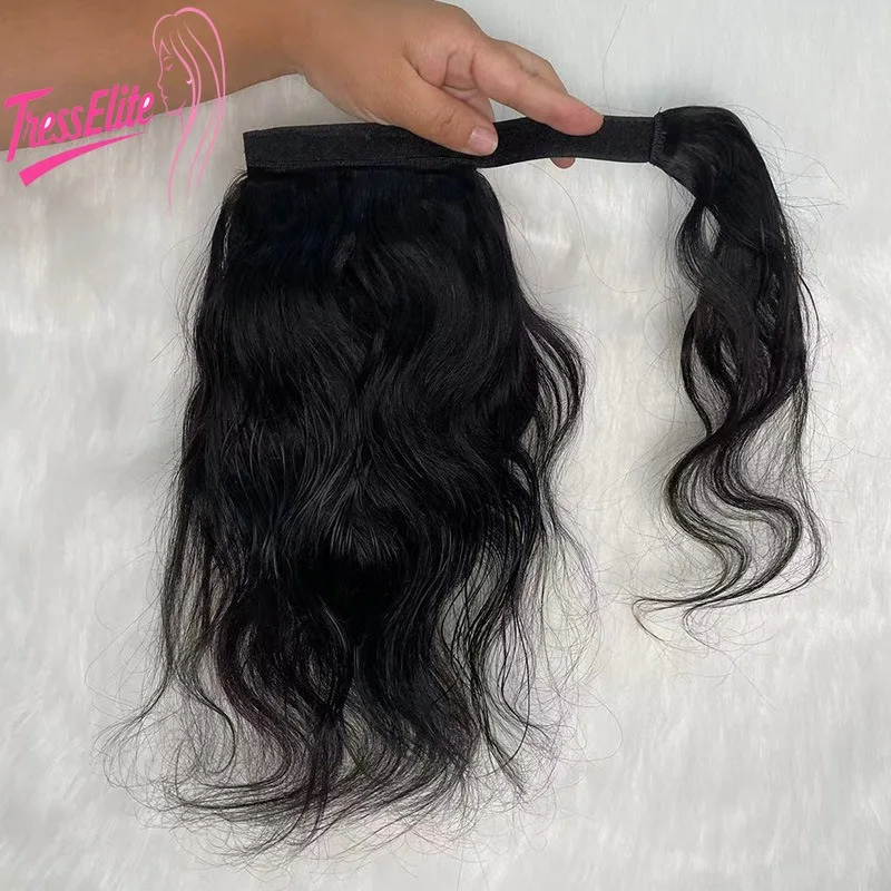 

12A Длинные голливудские волнистые хвостики с обертыванием вокруг человеческих волос, объемная волна, заколка в шиньоне, блондинка, 8-30 дюймов, для женского стильного образа