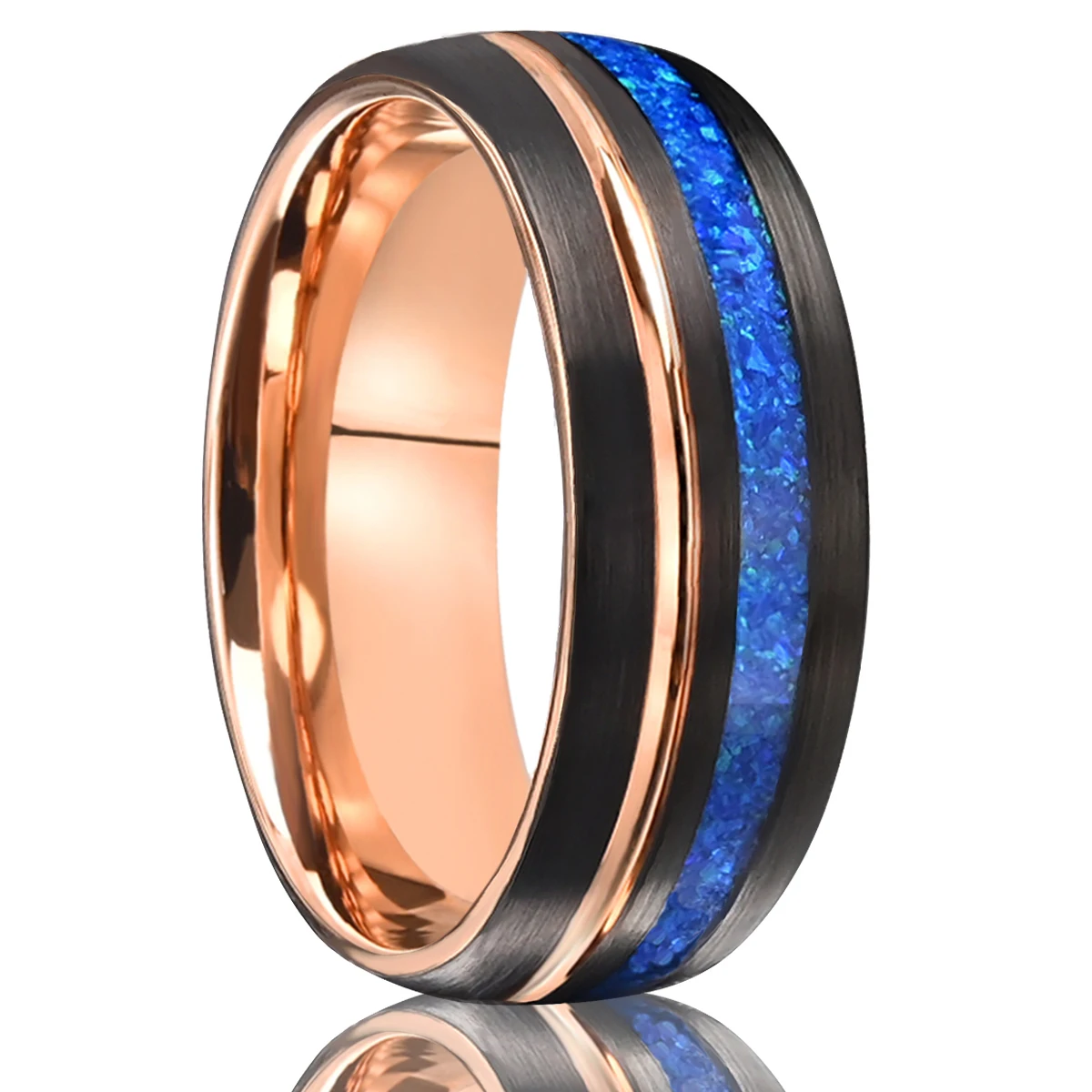 Wolfram-Eheringe für Herren, Anillos, Anillo Hombre, Opal-Luxusschmuck, Paarringe, Bague, Bijoux, Y2K-Accessoires, Bague Homme – Detail 2