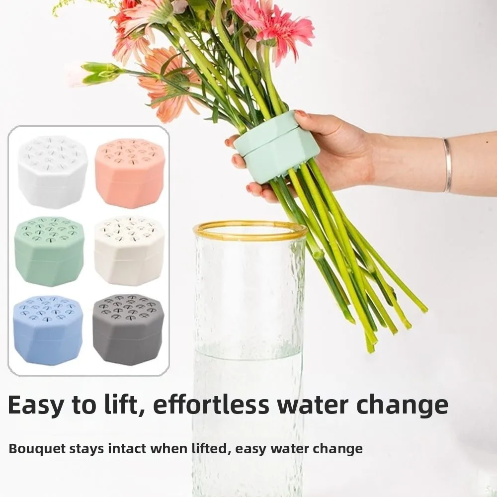 Reusable Spiral Ikebana Stem Holder Flexible Rotatable Silicone Blossom Grid Soft Waterproof Flower Arrangement Holder