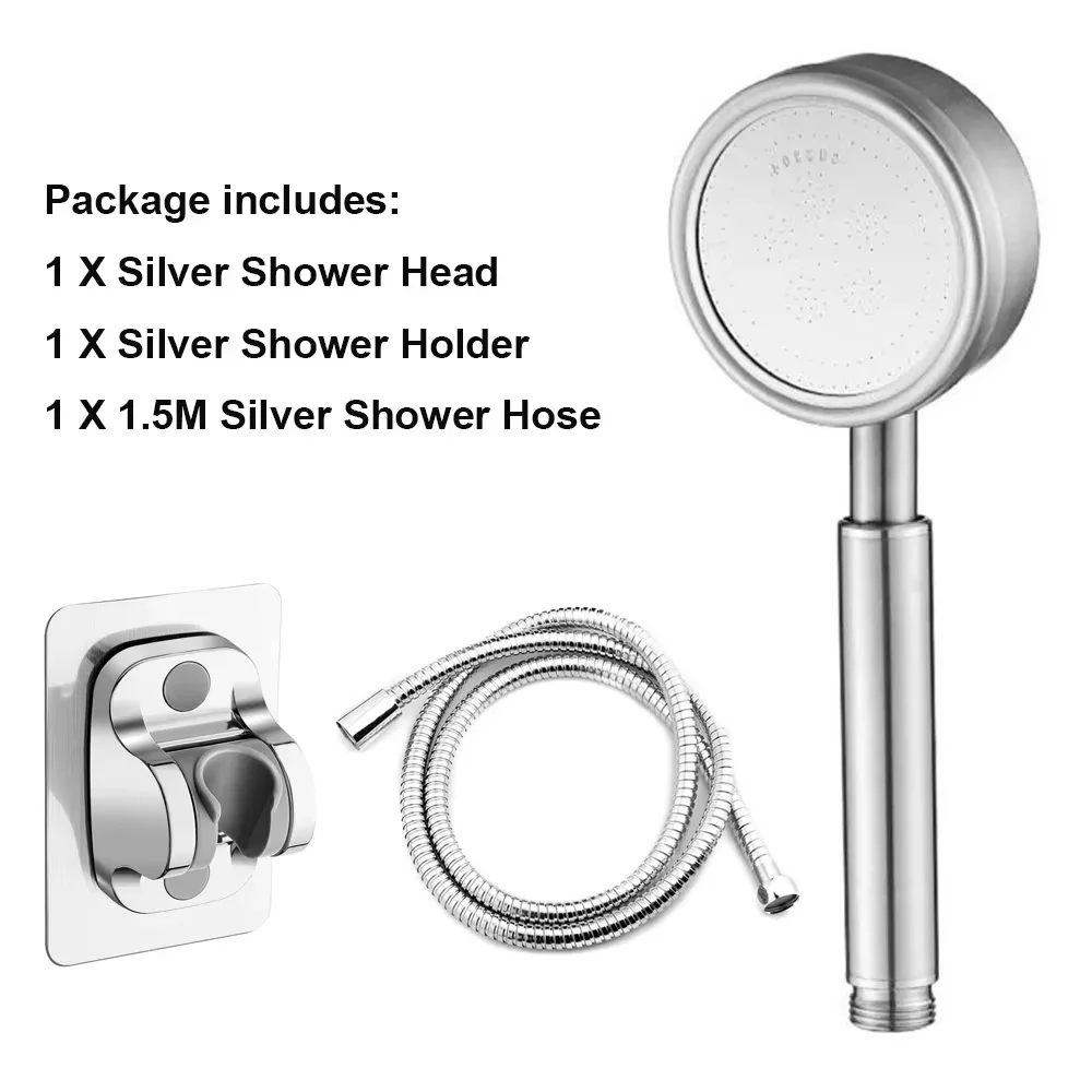 

Stainless Steel Shower Head Fall Resistant Durable High Pressure Showerhead for Bathroom Handheld Water Saving Shower Set