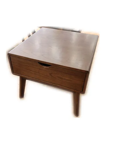Nordic practical bedside table, small side cabinet primary color rubber wood simple modern storage bedroom furniture