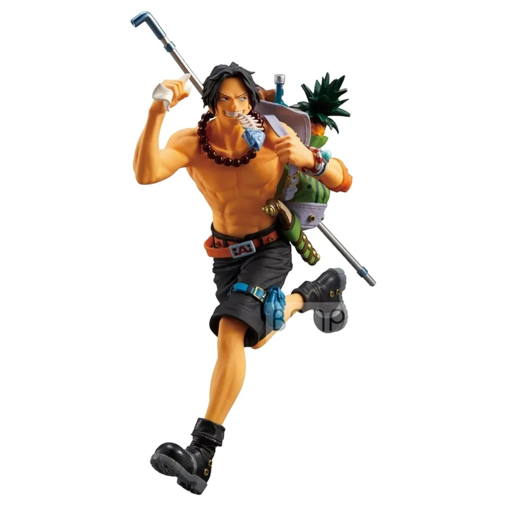 18CM Portgas·D· Ace Figur Anime ONE PIECE Three Brothers Run Desktop Golf Modell Spielzeug Geschenk Kunstwerk Sammlung Ornamente PVC