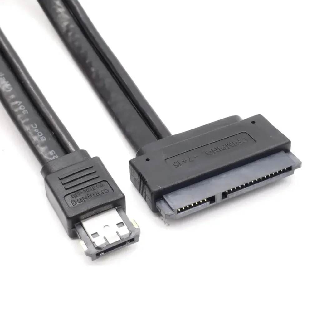 45cm 5V 12V Power eSATA USB2.0 Combo Cable 7+15Pin SATA to 22Pin eSATA Plug&Play High Speed for 2.5 3.5 SATA HDD SSD Hard Disk