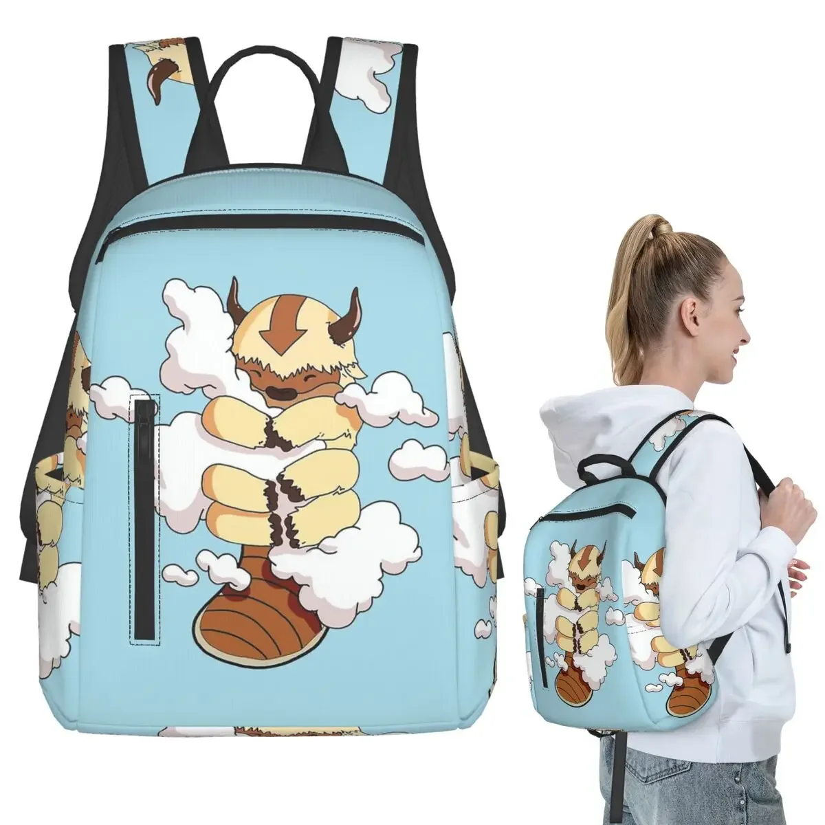 

Appa With Clouds, Avatar The Last Airbender Backpack Student Boys Girls BookBag Children Laptop Shoulder Bags for Men Women