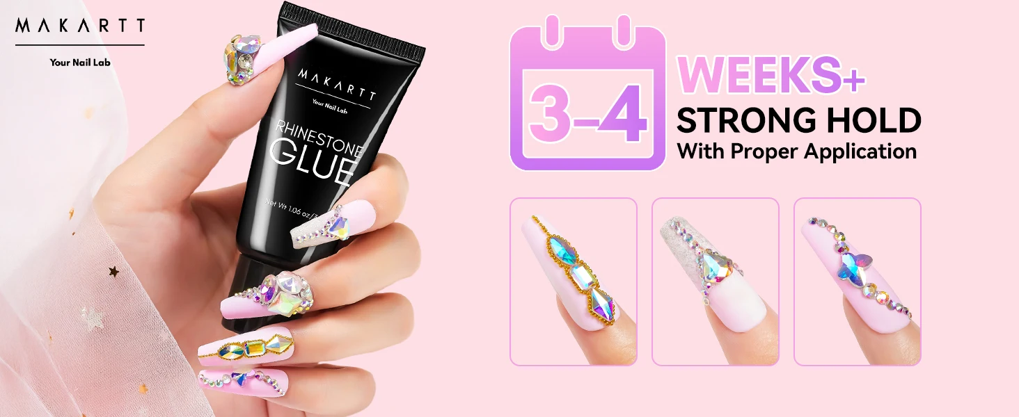Makartt Strass-Kleber für Nägel 3D Nagelgel-Modellierung - Superstarker Klebstoff für Charms, Edelsteine, Kristalle, DIY-Maniküre & Salon – Detail 1