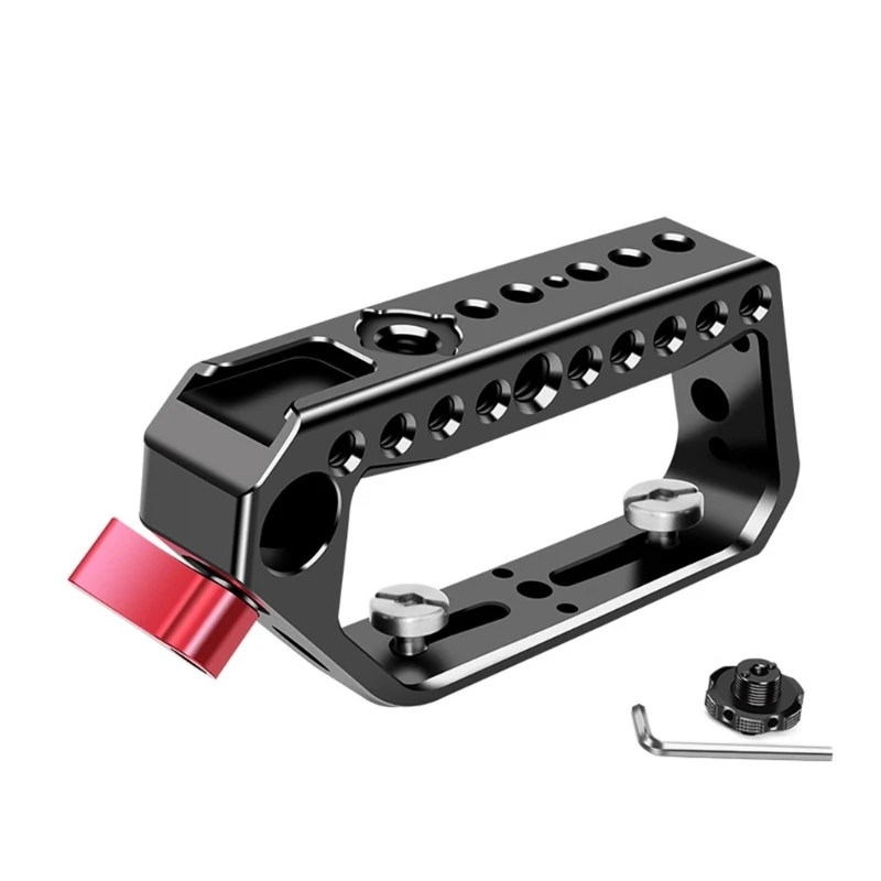 

E65E Universal Camera Cage With Double Cold Shoe Port 1/4Screw Hole Ergonomic Handle