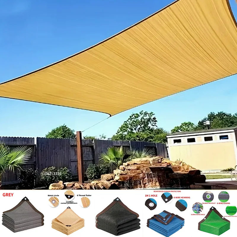 Sonnenschutznetz für den Garten, Terrassensonnenblende, Camping-Sonnenschutznetz, UV-Schutz, HDPE-Sonnenschutzgewebe