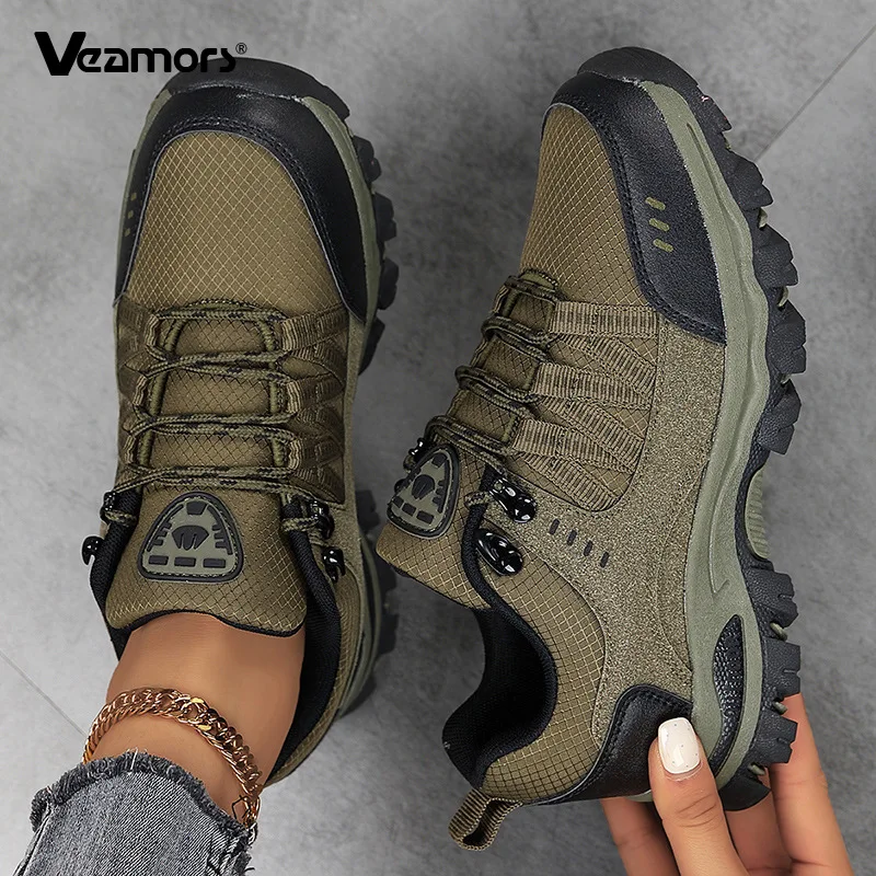 Women Breathable Hiking Shoes Men's Lightweight Wear Resistant Casual Sports Shoes Non-slip Outdoor Sneaker for Trekking Camping