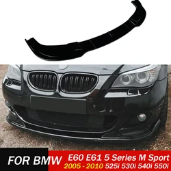 Front Lip Bumper Blade 2005-2010 for BMW 5 Series M Sport E60 E61 525i 530i 540i 550i Lower Spoiler Splitter Guard Protector