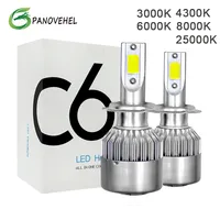 PANOVEHEL H1 H3 Car Led Headlight Bulbs C6  H7 LED Car Lights H4 880 H11 9005 HB4 9006 H13 6000K 72W 12V 8000LM Auto Headlamps