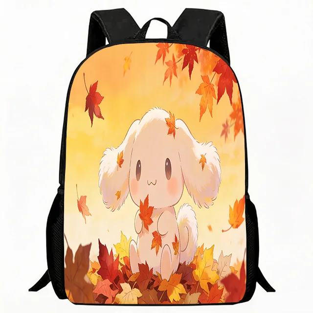 

Kids Bag Autumn Maple Leaf Puppy Print School Backpack Lightweight Breathable Children's Casual Daypack Adjustable Durable Kids