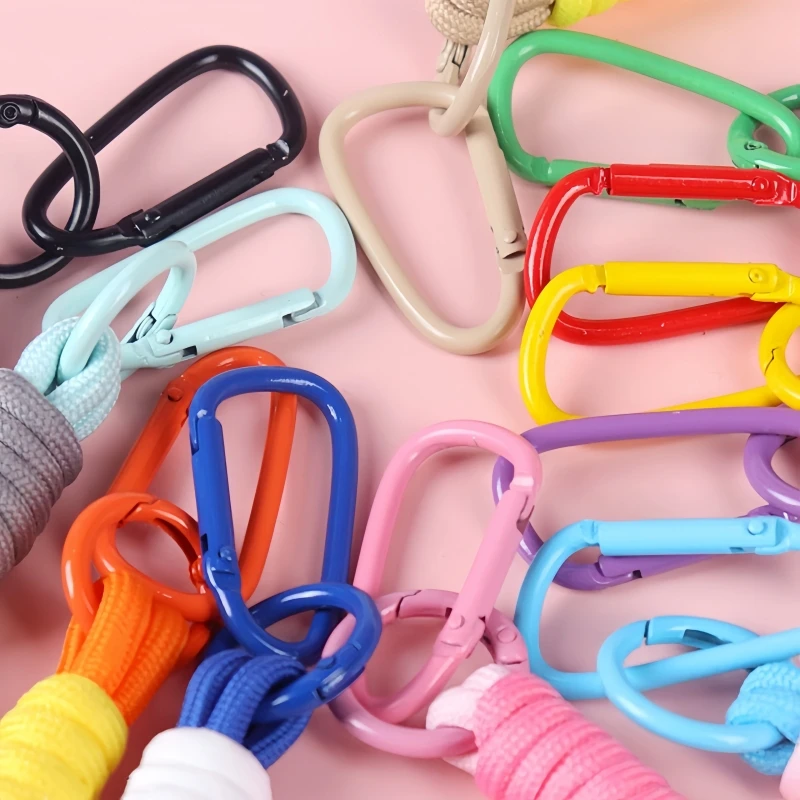 10 Stück D-Ring-Schnallen aus Legierung, Karabiner-Schlüsselanhänger, Outdoor-Camping-Schlüsselring, Schnappverschluss, Wasserflaschen-Schnallen-Set, Kletterzubehör – Detail 4