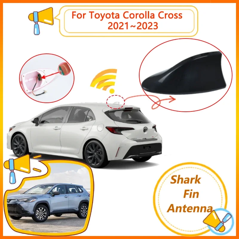 Car Shark Fin Antenna For Toyota Corolla Cross XG10 2023 Hybrid Accessories 2021 2022 Auto Radio AM/FM Signal Aerials Decoration