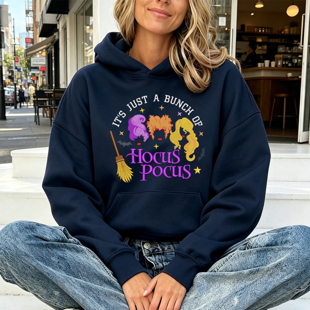 Funny Retro Hocus Pocus Hoodie Witch Sisters Sweatshirt Autumn Long Sleeve Pullover Spooky Season Men Women Long Sleeves