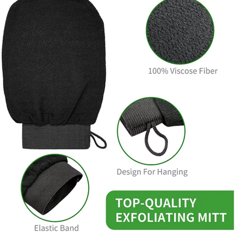 قفاز تقشير مزدوج الجانب قابل لإعادة الاستخدام - منظف الجسم من السيليكون لإزالة الجلد الميت بشكل فعال وتنظيف الحمام العميق