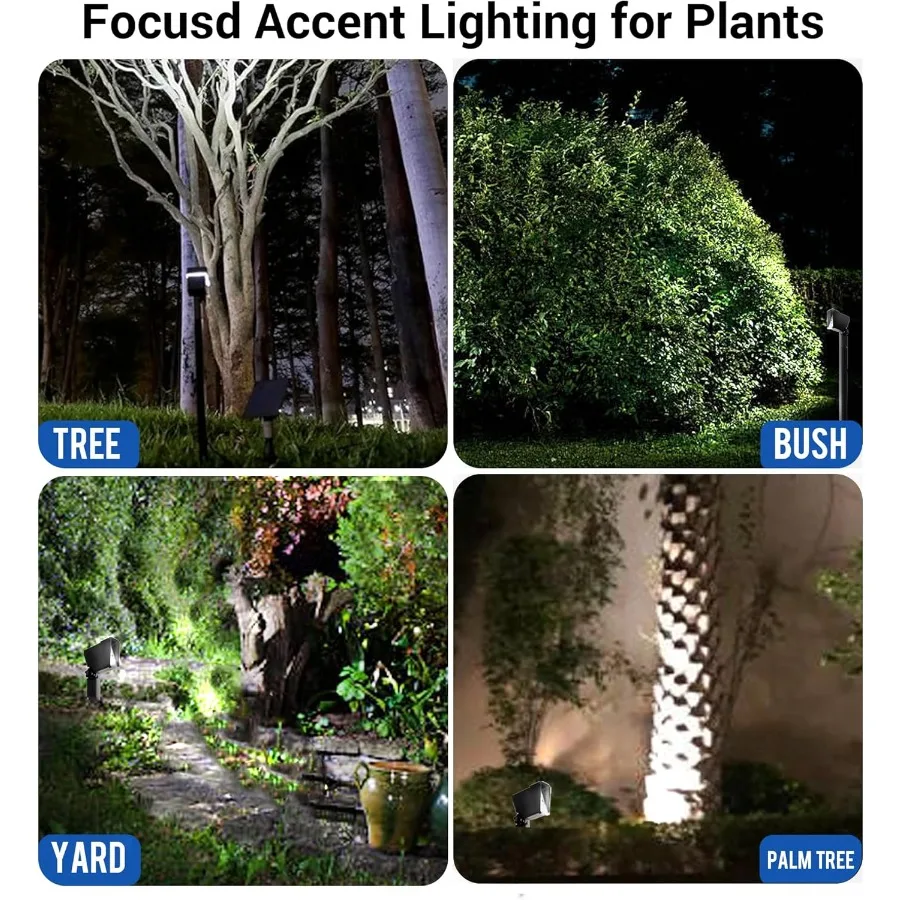 إضاءة المناظر الطبيعية بالطاقة الشمسية، 3 عبوات من مصابيح المناظر الطبيعية الخارجية مع سطوع 500 لومن لحديقة المنزل أو شجرة الوصول #6