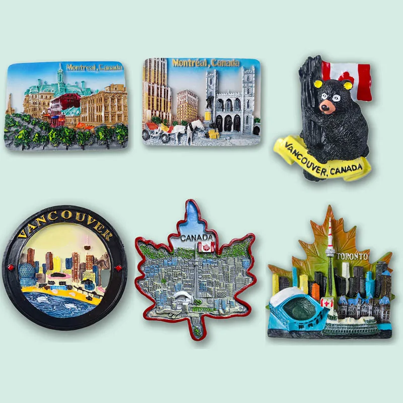 

Canada 1Pcs Hot Sale New Maple Leaf Of Toronto 3D Fridge Magnets Travel Souvenir Refrigerator Magnetic Stickers Collection