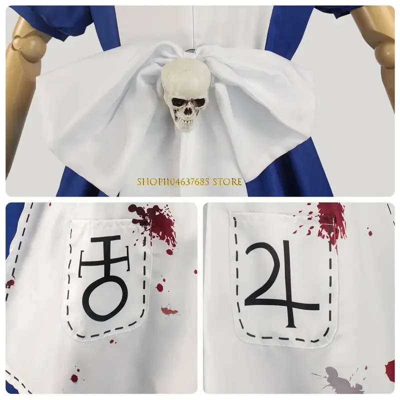 เกมAlice Madness Returnsคอสเพลย์เครื่องแต่งกายฮาโลวีนแม่บ้านLolitaชุดสูทCarnival Partyเสื้อผ้าสําหรับผู้ใหญ่ผู้หญิงชุด