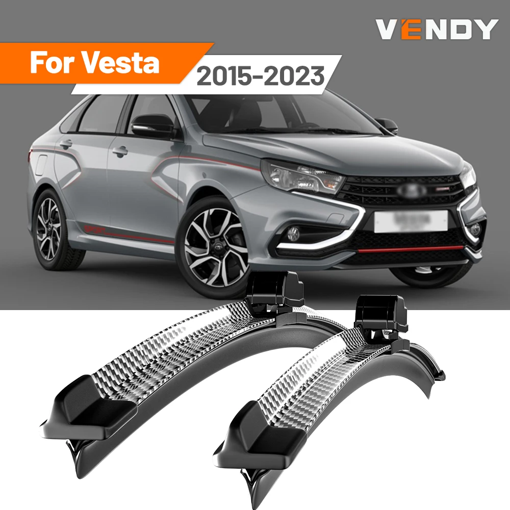 

For Lada Vesta 2015-2023 2016 2017 2018 2019 2020 2021 2022 2pcs Front Windshield Wiper Blades Windscreen Wipers Carbon Fibre