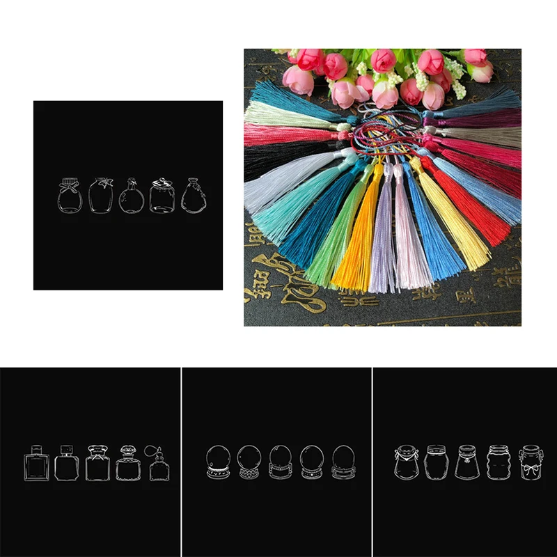 Creative PET Transparent Dried Flower Bookmarks Handmade Diy Small Bottle Embossed Material Package Homemade Plant Specimens