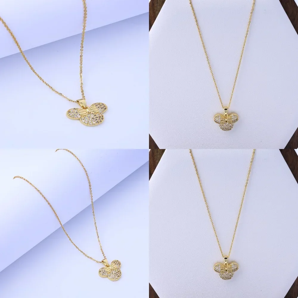 

【Titanium Steel】Mickey Head Heavy Industry Necklace Women's Copper Micro Plating Electroplating Ins Net Red Exquisite Clavic