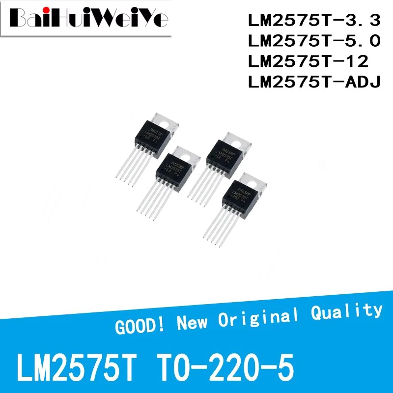 10PCS/LOT LM2575T LM2575T-3.3 LM2575T-5.0 LM2575T-12 LM2575T-ADJ TO-220-5 Three Side Switch Output Voltage Regulator