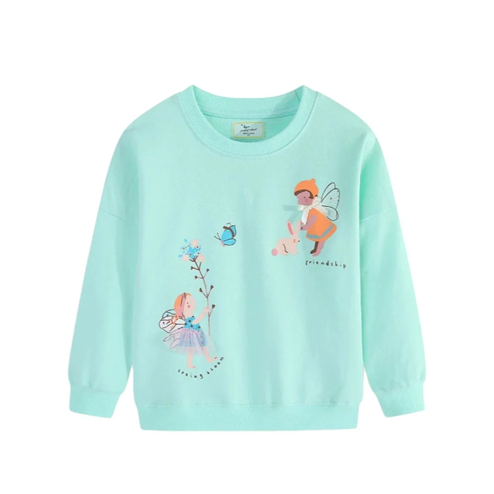 Jumping Meters 2026 Fairy Tale Long Sleeve Girls Sweatshirts Autumn Spring Sport Pullover Children's Clothing Toddler Shirt