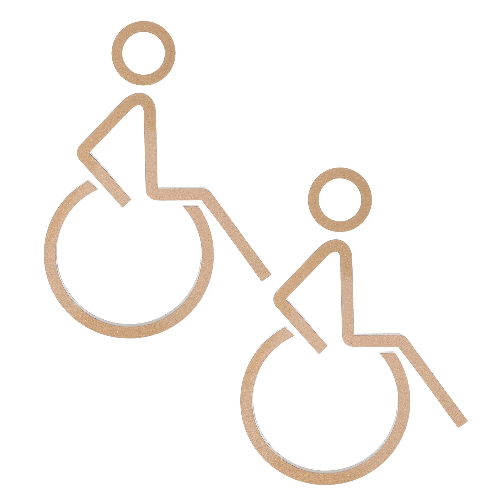 2Pcs Acrylic Restroom Signs Handicap Symbol Self-Adhesive for Business Restaurant Accessible Bathroom Door Disabled Toilet