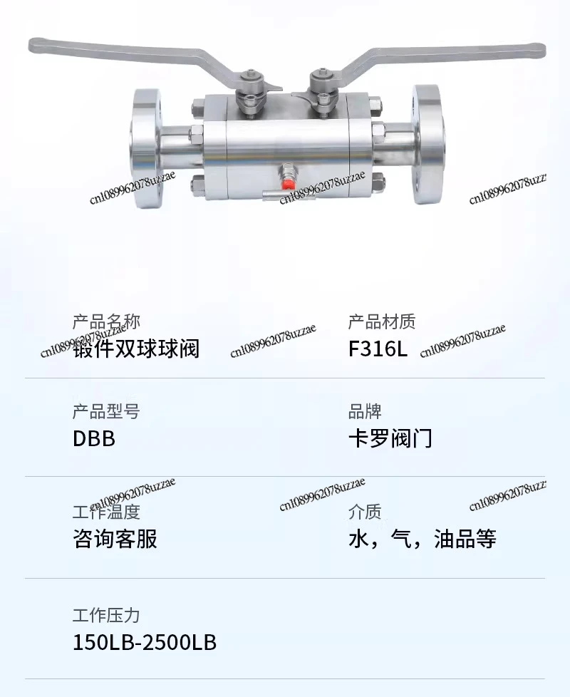 F316 Forging Double Ball Valve DBB Double 150B-2500B Ball Valve