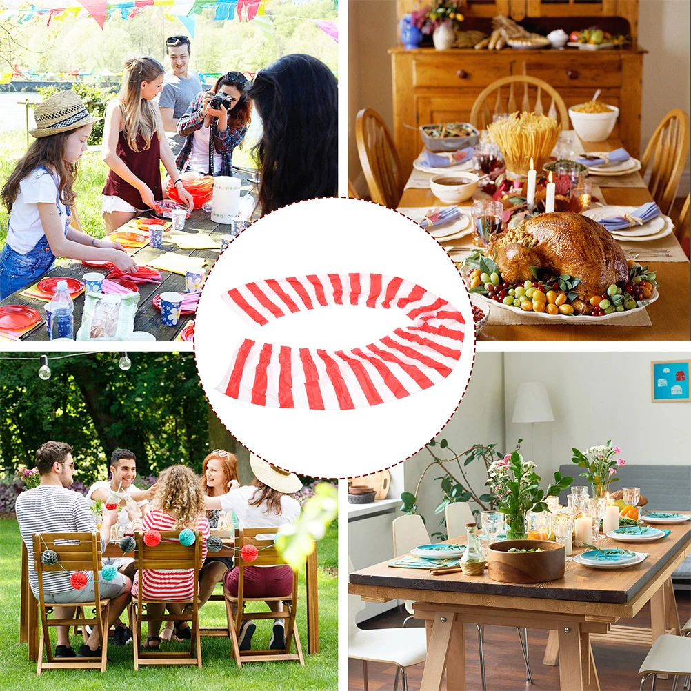 

2Pcs Table Props Party Decorative Delicate Tablecloth Skirt Reusable Waterproof Gathering Supplies Home PEVC Material