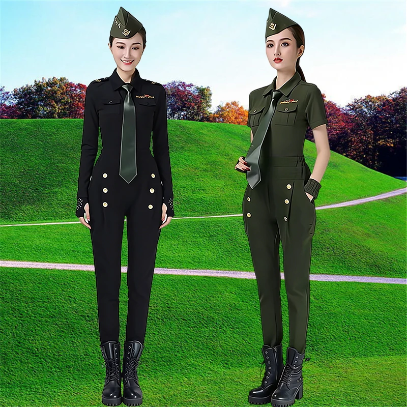 new-military-style-square-dance-costume-women's-long-sleeve-long-pants-performance-outfit-cotton-geometric-pattern-skirt
