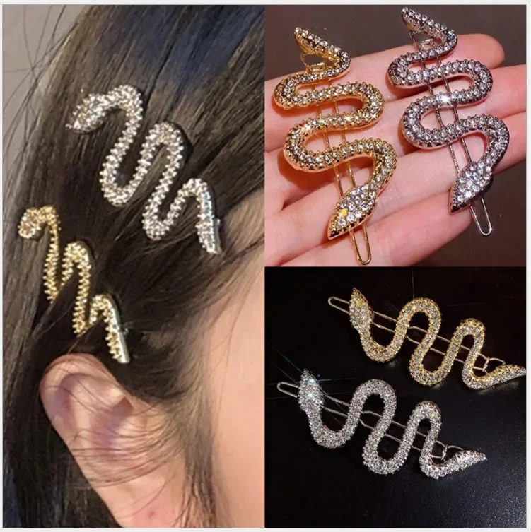 Korean Style Spicy Girl Hair Clip Snake Shaped Hair Clip Snake Shaped Retro Headwear Dark and Cool Style Side Line Clip