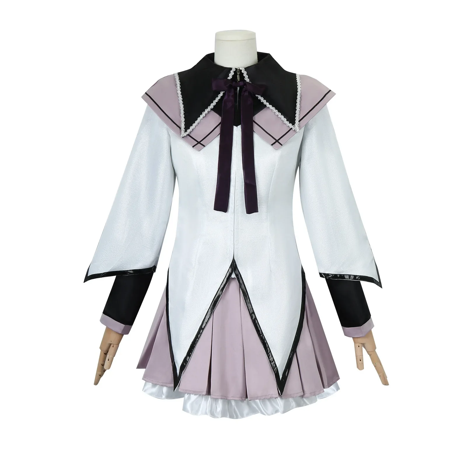 Disfraz de Puella Magi Madoka Magica Homura Akemi para niña, uniforme de lucha, peluca, calcetines, vestido de cómic de Halloween