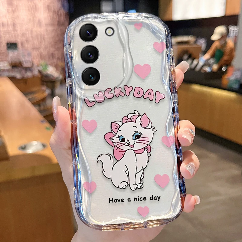 Disney Marie Cat Phone Case For Samsung Galaxy S24 S23 S22 S21Ultra Plus FE A73 A72 A71 A55 A54 A53 A52 Silicone Soft Back Cover