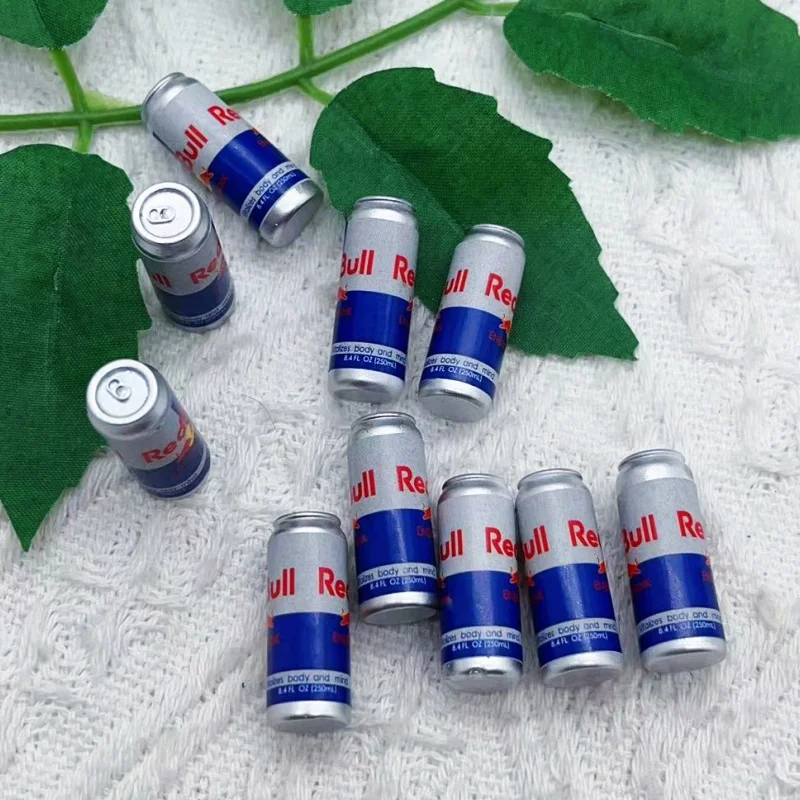 

10-Piece Resin Red Bull Can Charms - Perfect for Jewelry Making: Earrings, Necklaces, and Keychains