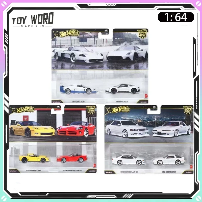 

2026 New Hot Wheels Car Culture Dual Car Set Series HBL96 Car Model Maserati Viper Nissan Alloy CarsDisplay Collection Gift
